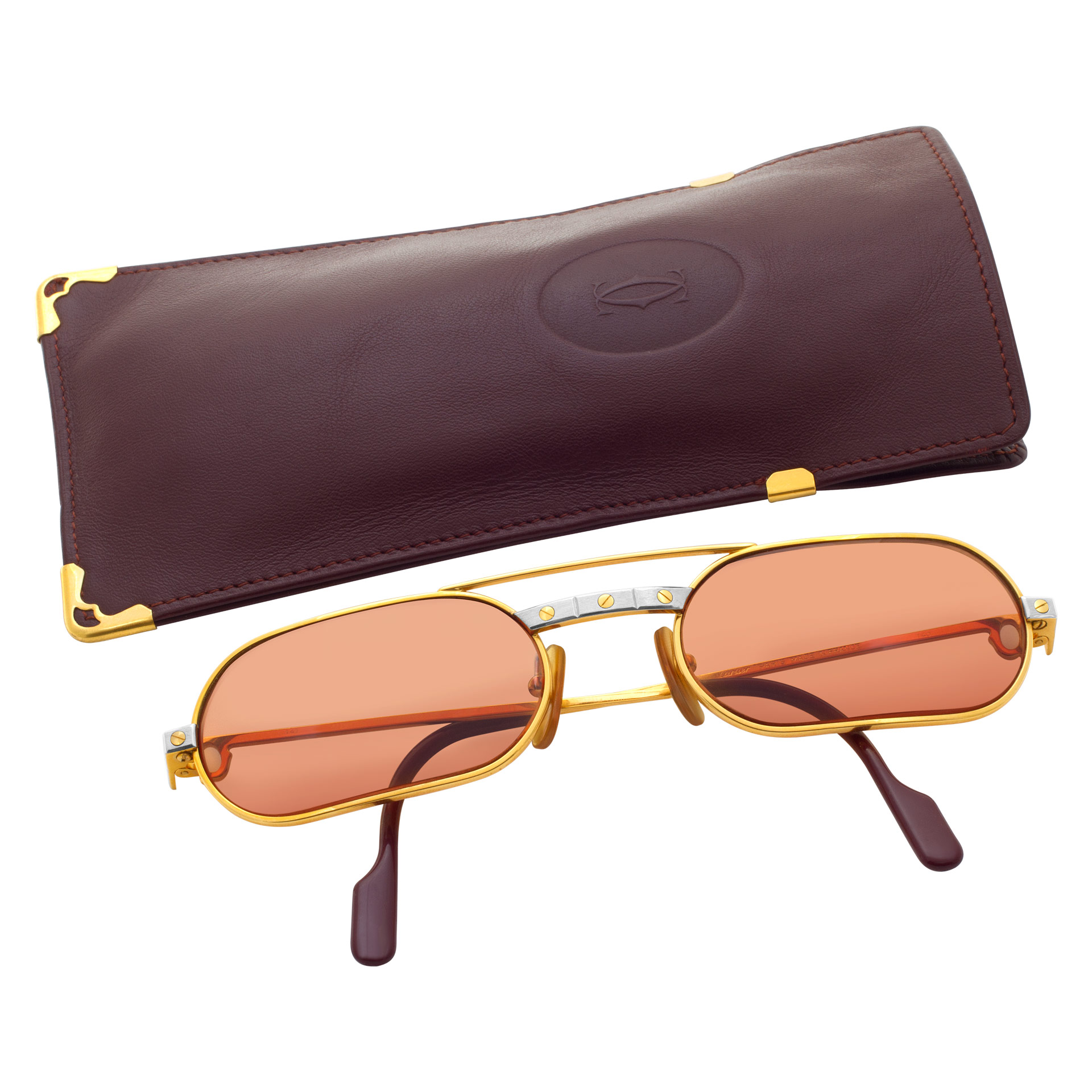 Cartier Santos glasses in gold plate image 2