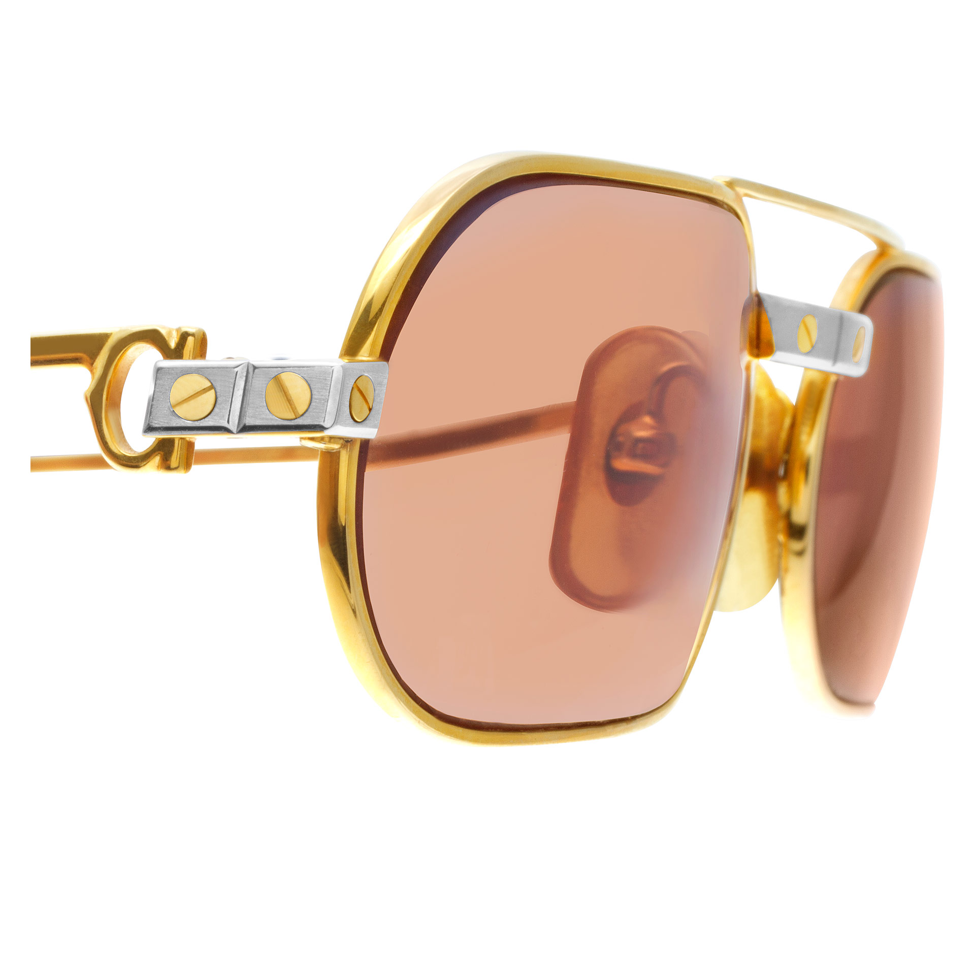 Cartier Santos glasses in gold plate image 3