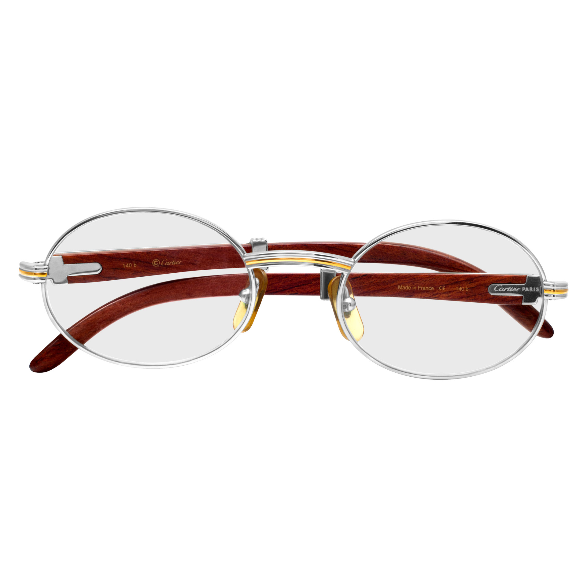 Cartier Trinity glasses with wood stems image 2