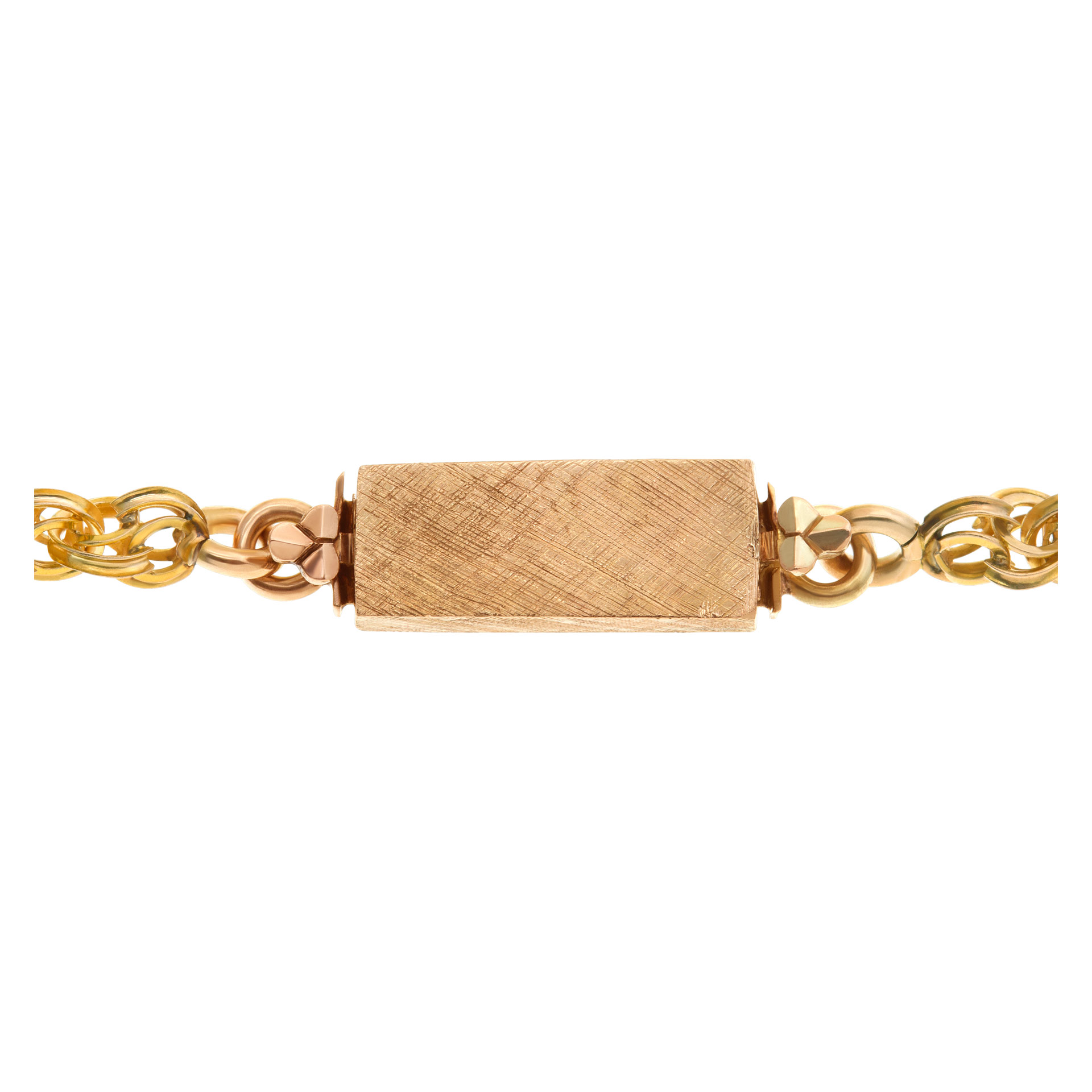 Intricate 14k yellow gold link necklace. Width: 4.8mm. Length: 20 inches. image 3