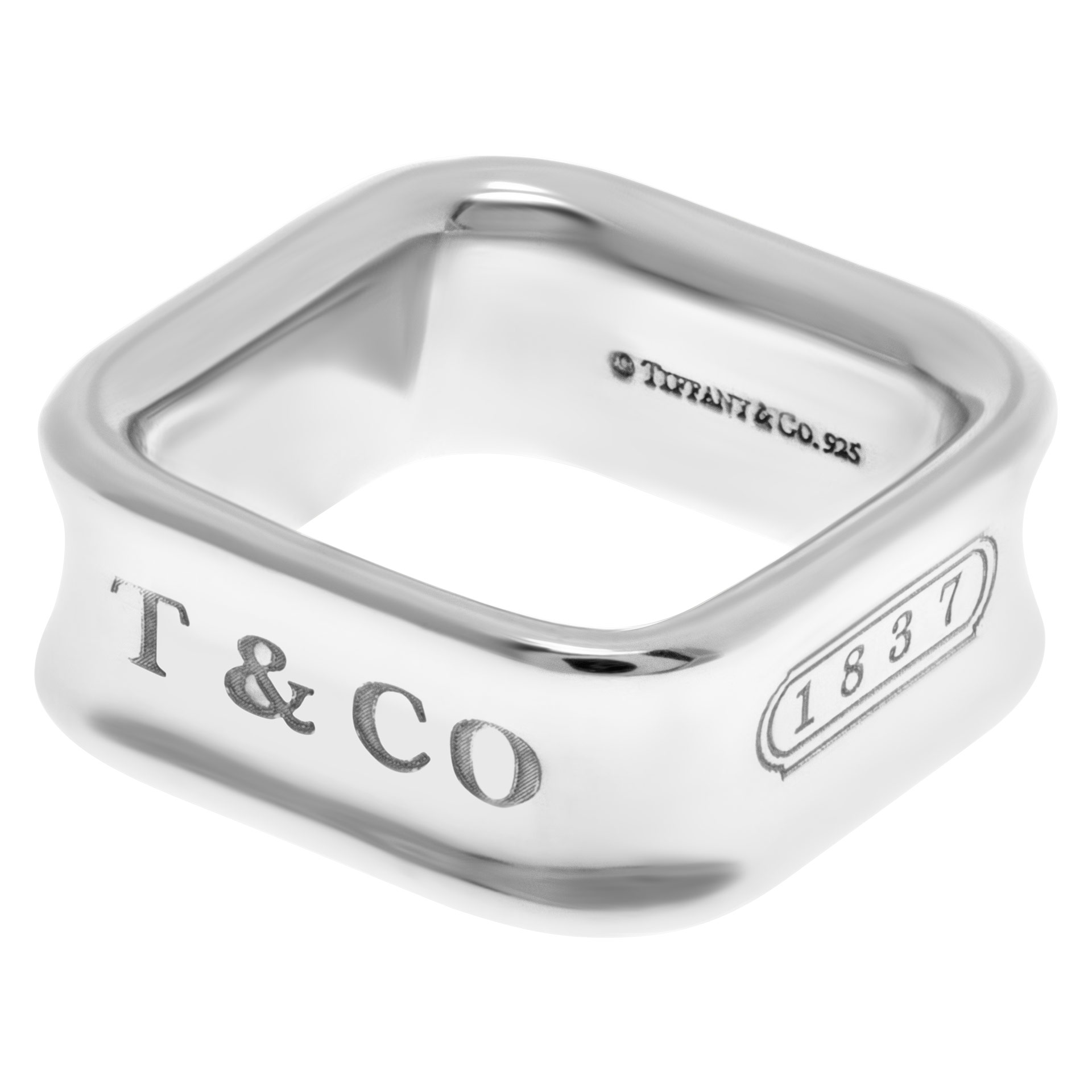 Tiffany \u0026 Co. Silver Ring 1837 square 