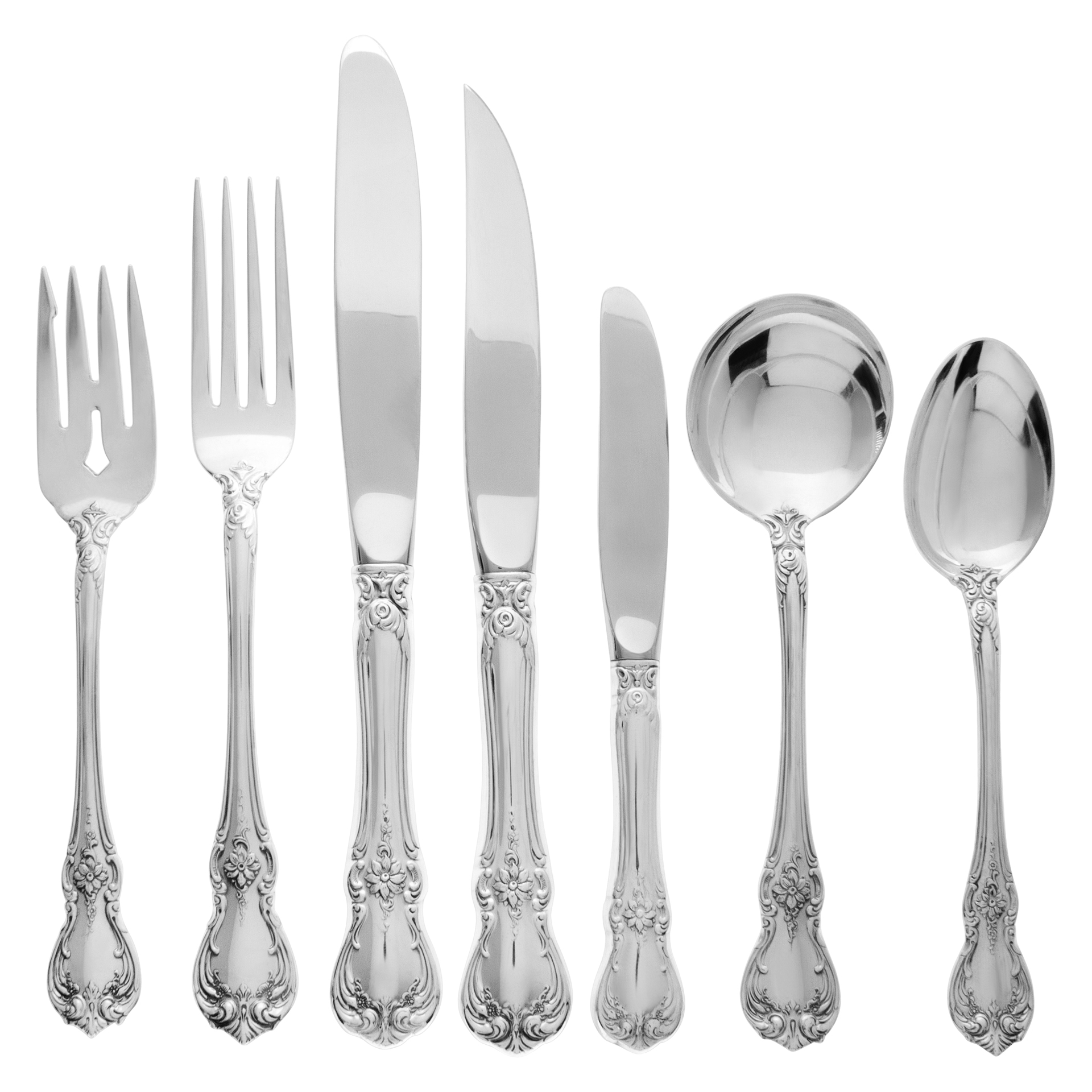 TOWLE OLD MASTER STERLING SILVER FOUR PIECE PLACE SETTING NO MONOGRAM 