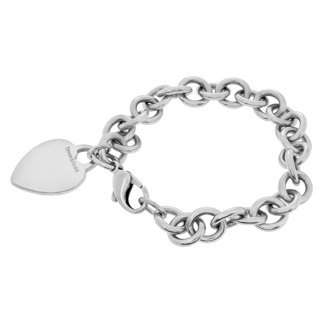 Tiffany & Co. sterling silver bracelet with heart charm image 3