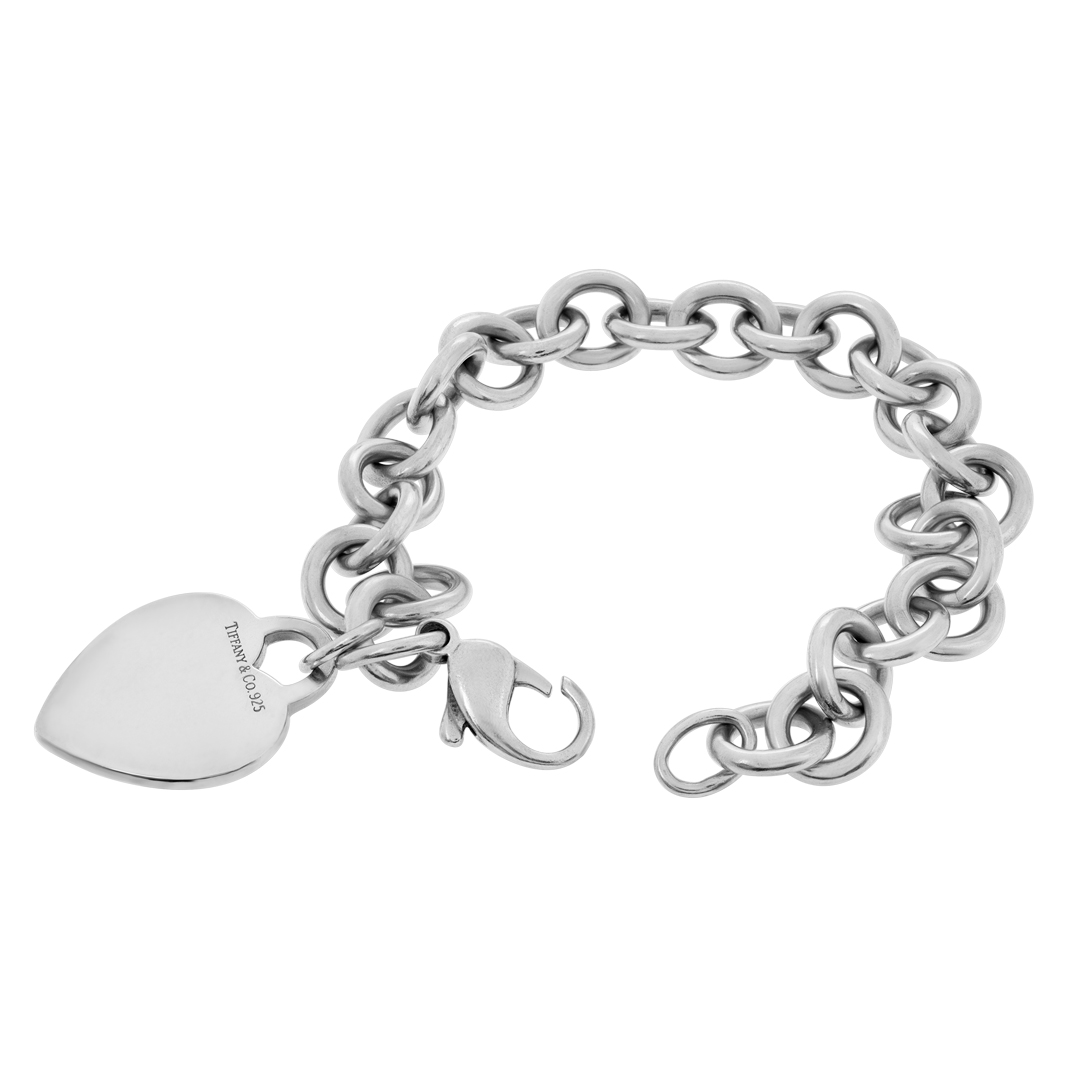 Tiffany & Co. sterling silver bracelet with heart charm image 4