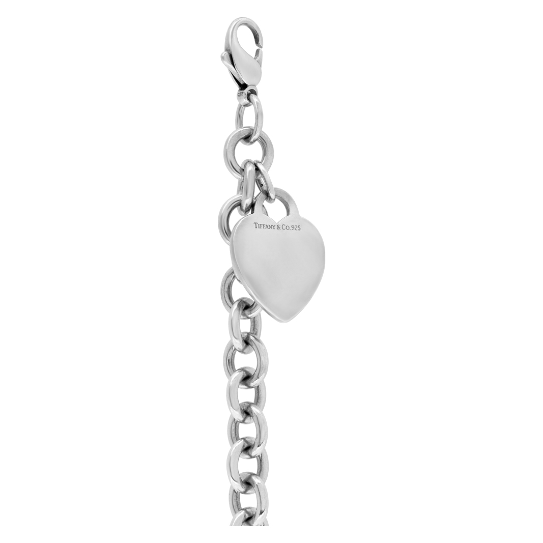 Tiffany & Co. sterling silver bracelet with heart charm image 5