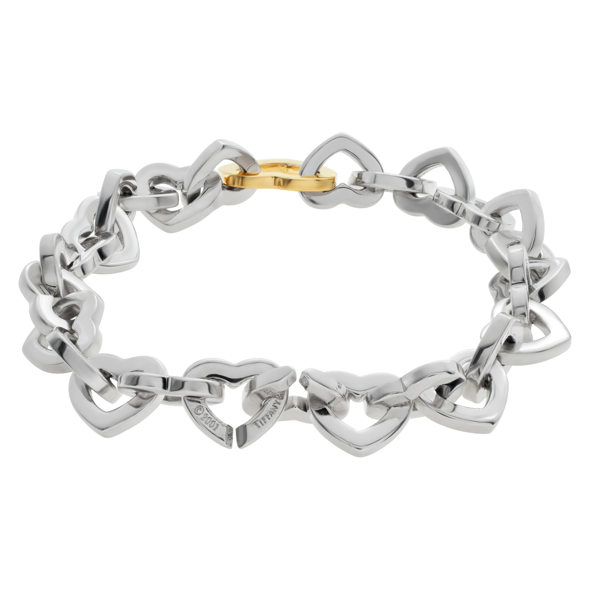 Tiffany & Co. Hearts sterling silver and 18k gold bracelet image 3
