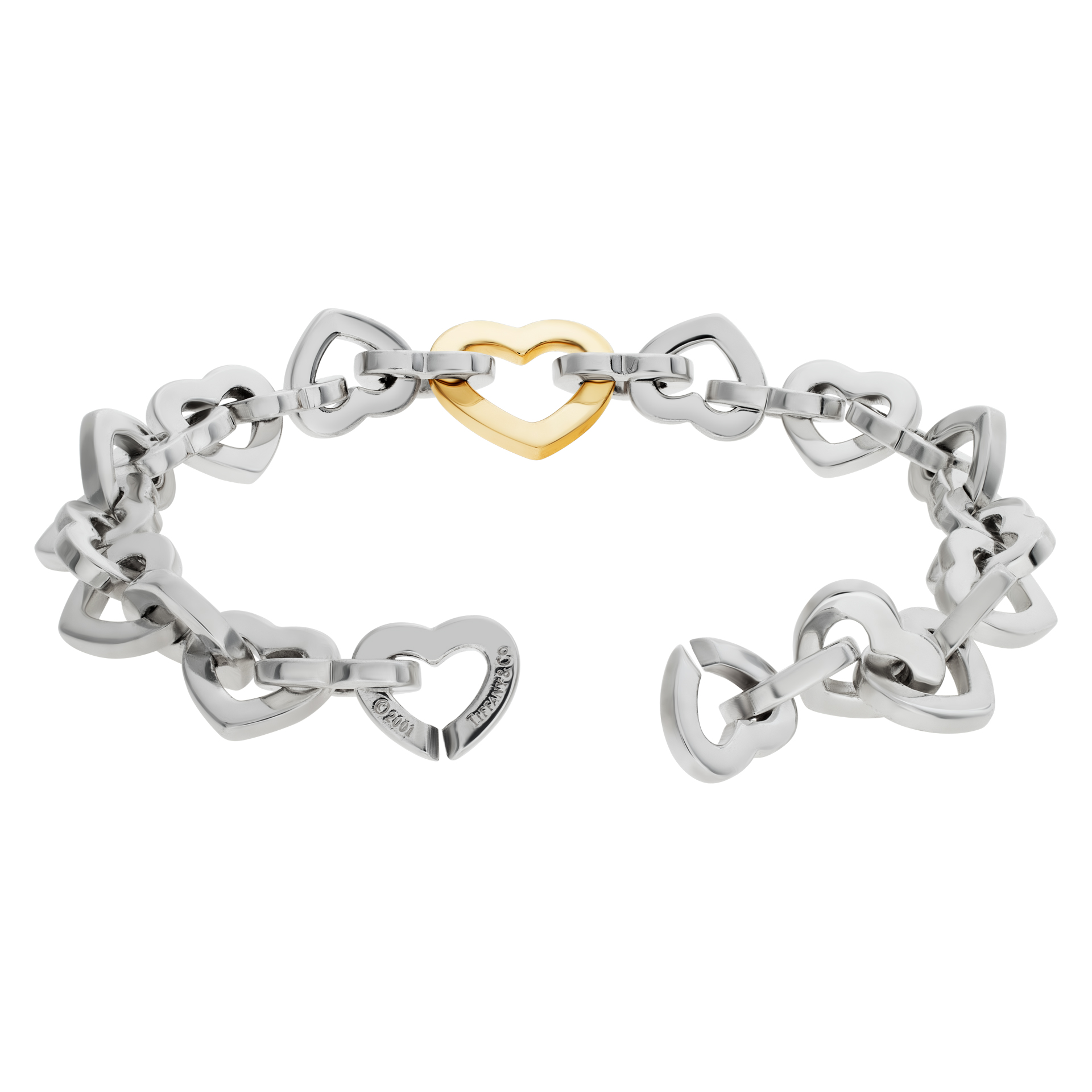Tiffany & Co. Hearts sterling silver and 18k gold bracelet image 4