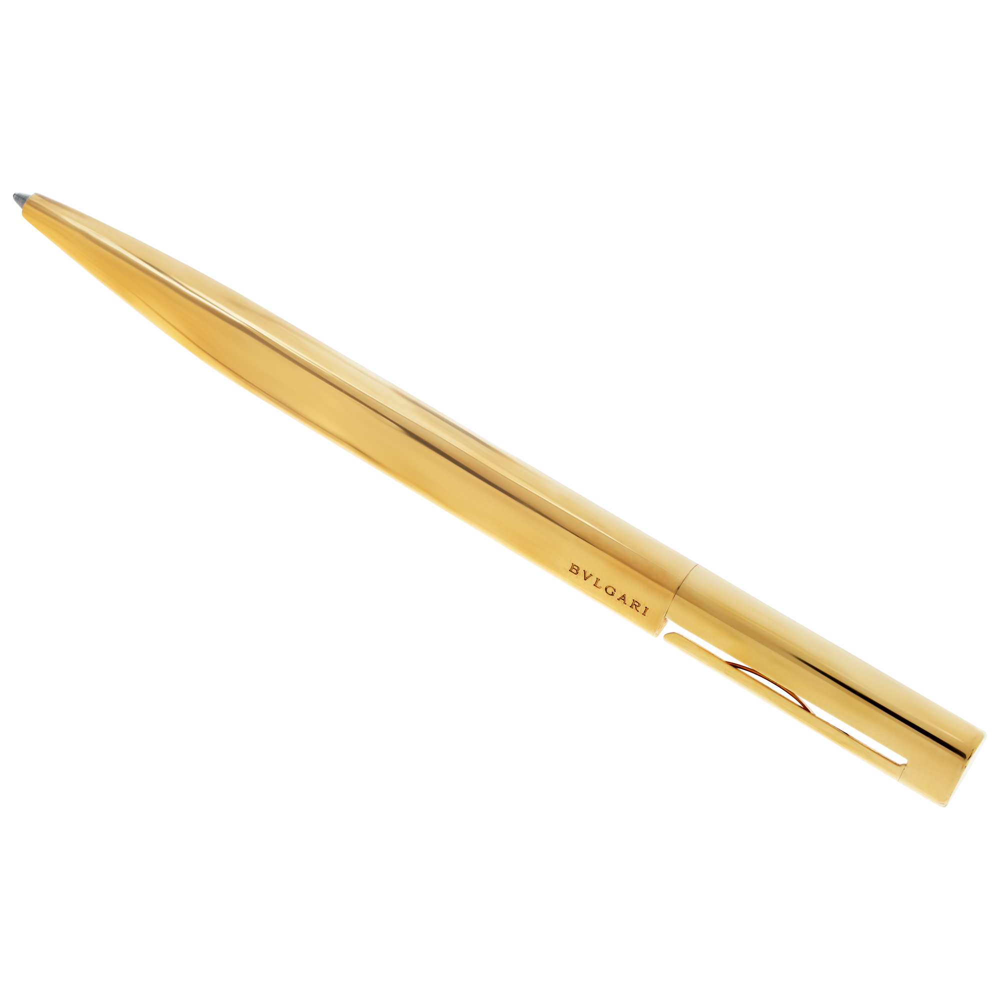 FREE SHIPPING WORLDWIDE Bvlgari BVLGARI ECCENTRIC Gold Plated Ballpoint Pen used 