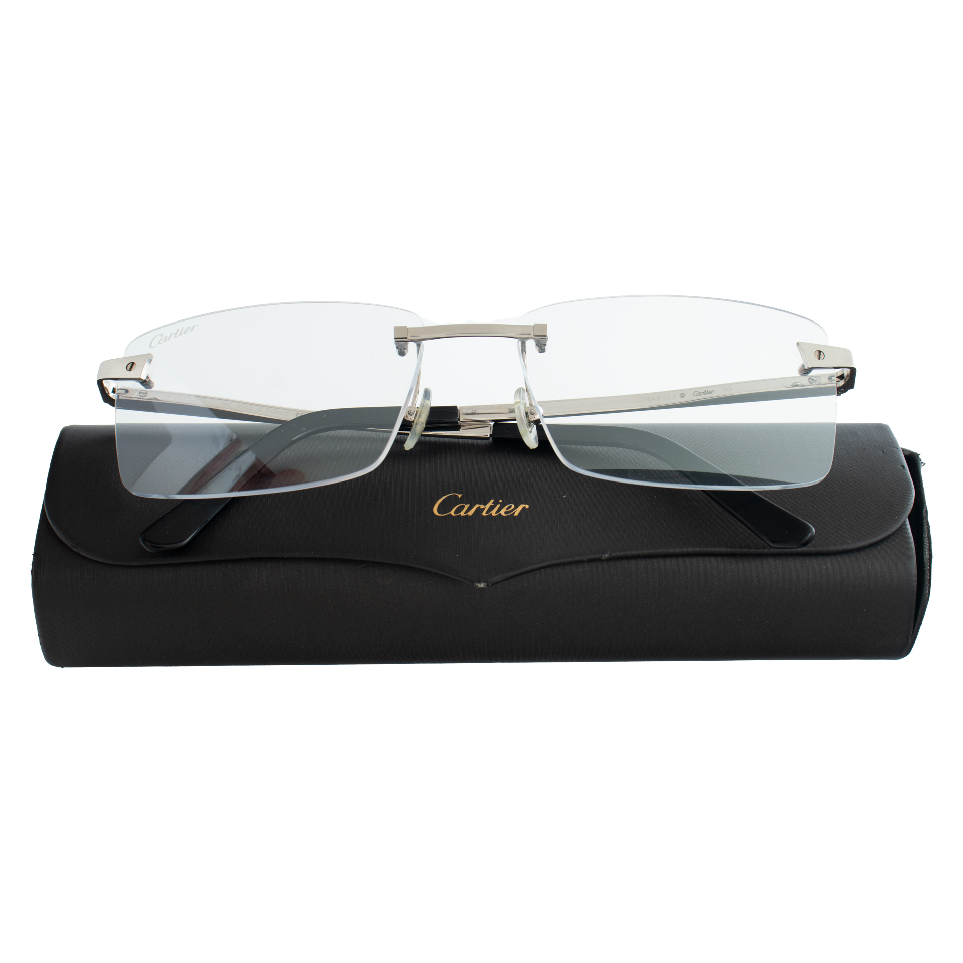 Cartier Rimless Silver Frame Glasses image 6