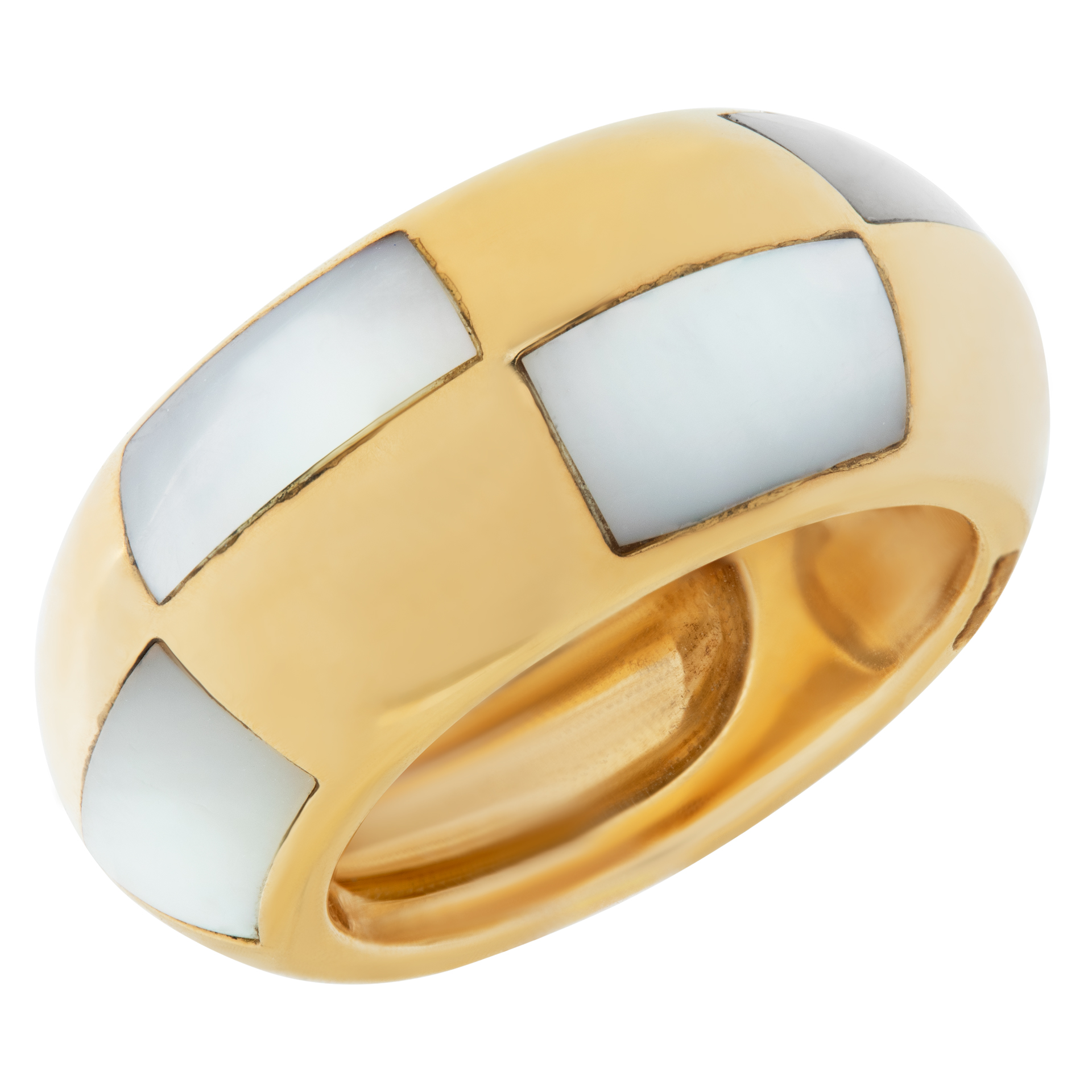Mauboussin ring in 18k yellow gold with inlaid mother of pearl accents image 3