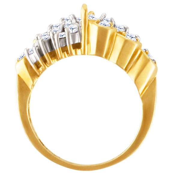 setting yellow 10k gold with 24 diamonds approx. 1 ct. image 2