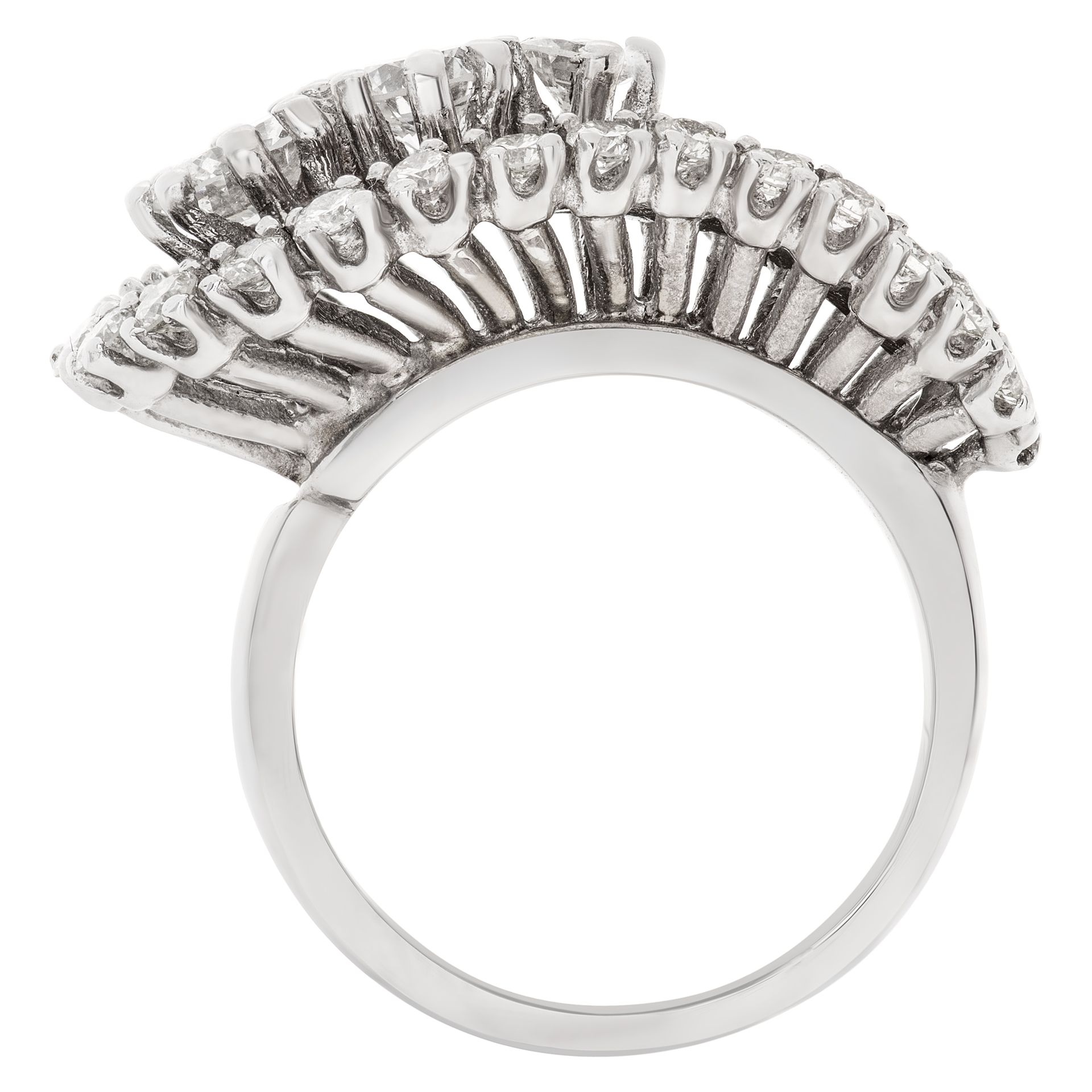 Beautiful swirl diamond ring in 14k white gold. 2.00 carats in white clean diamonds image 4