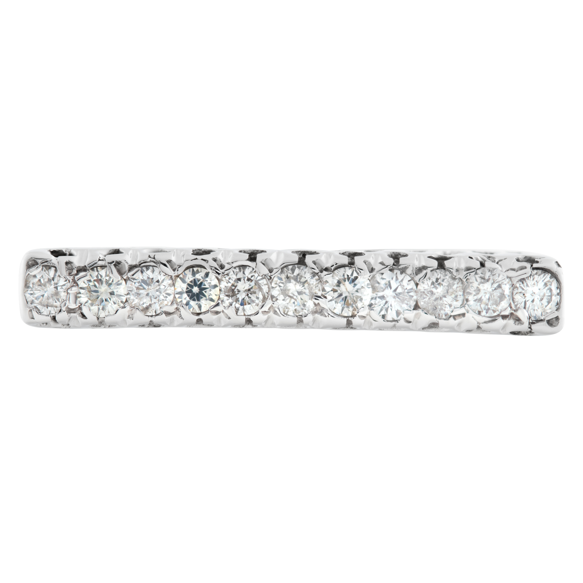 Single row diamond ring in 18k white gold. 0.33 carat (I-J color, SI1 clarity). Size 8 image 2