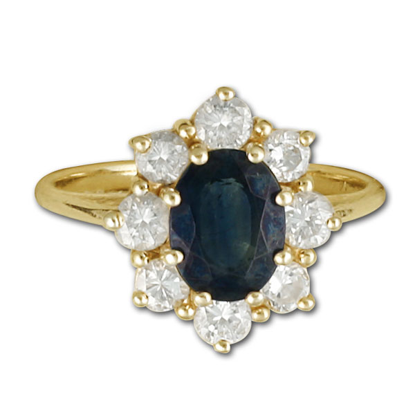 Diamond and sapphire ring image 1