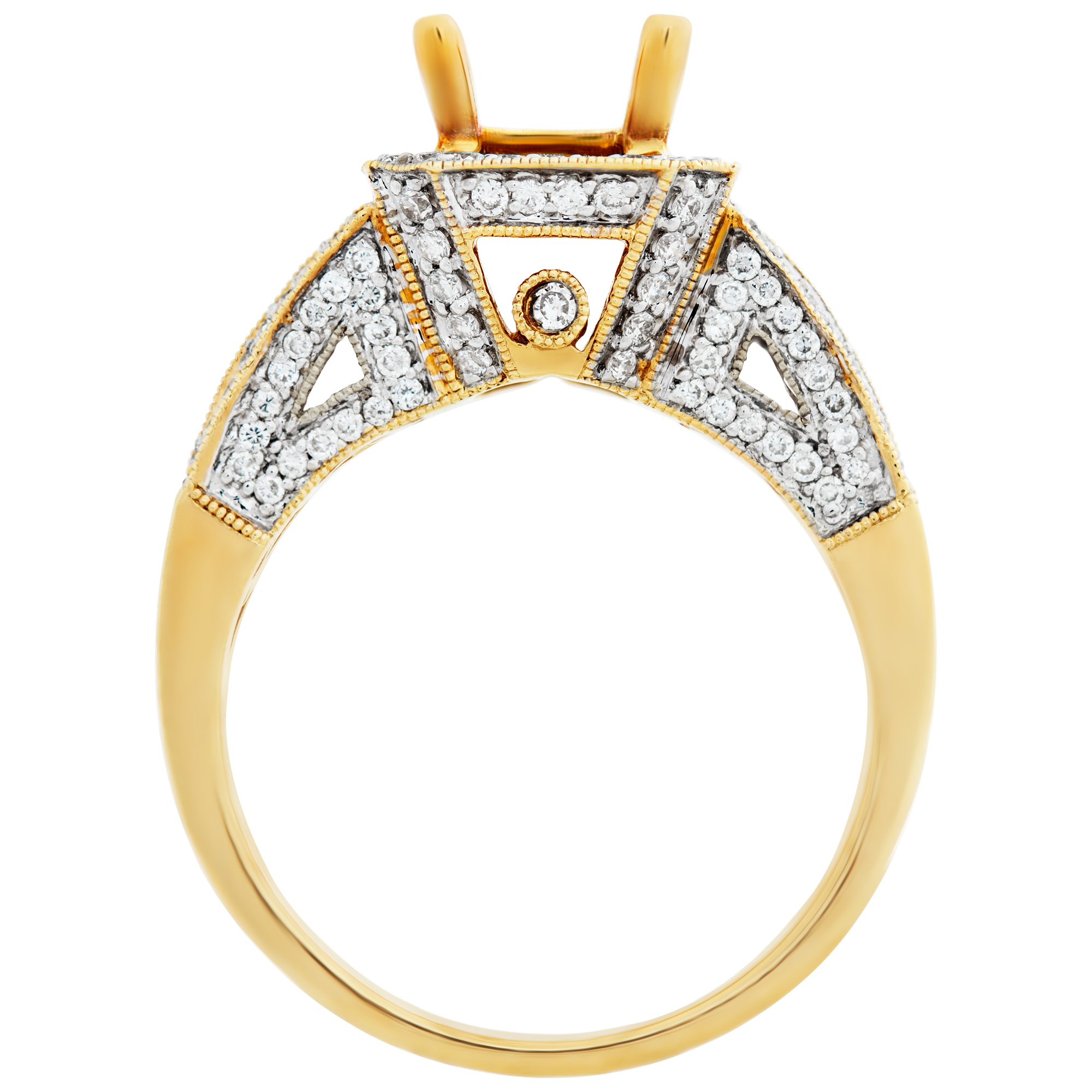 Diamond setting in 14k yellow gold;  0.90 carat in round & baguette diamonds. image 4