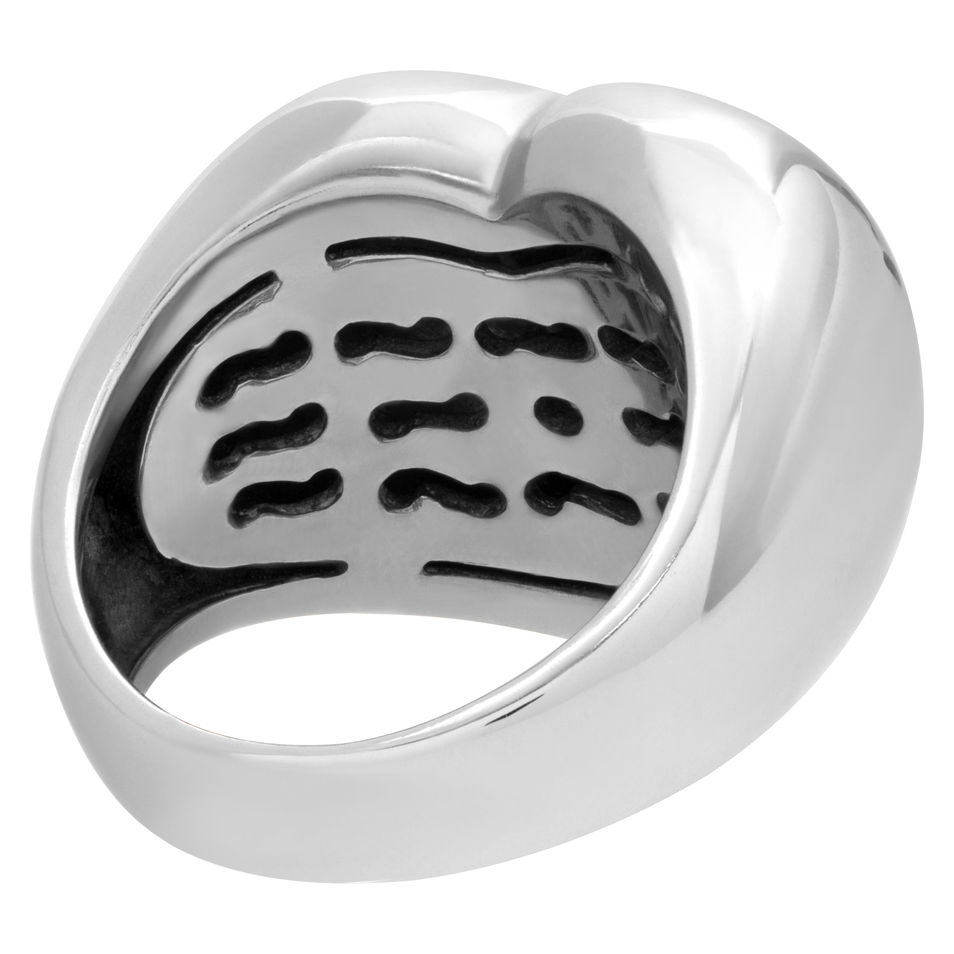 Pave diamond heart shaped ring in 18k white gold. Size 7 image 5