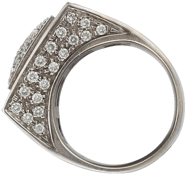 Pave diamond ring in 14k white gold. 1.00 carat in diamonds. Size 3.5 image 3