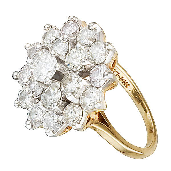 Stunning flower design diamond ring image 2