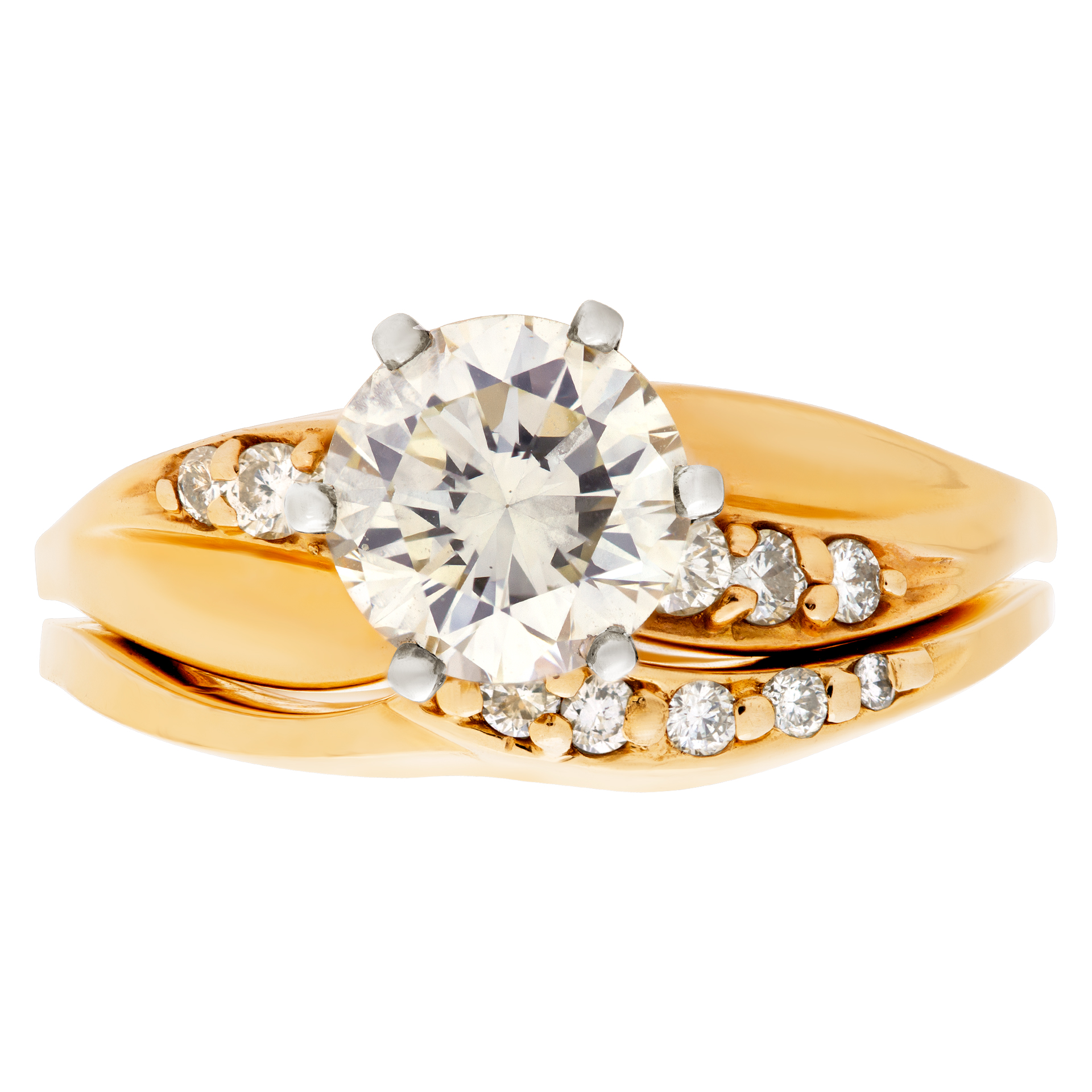 GIA certified round brilliant cut diamond 1.05 carat (W-X Color, VS-1 Clarity) ring image 2