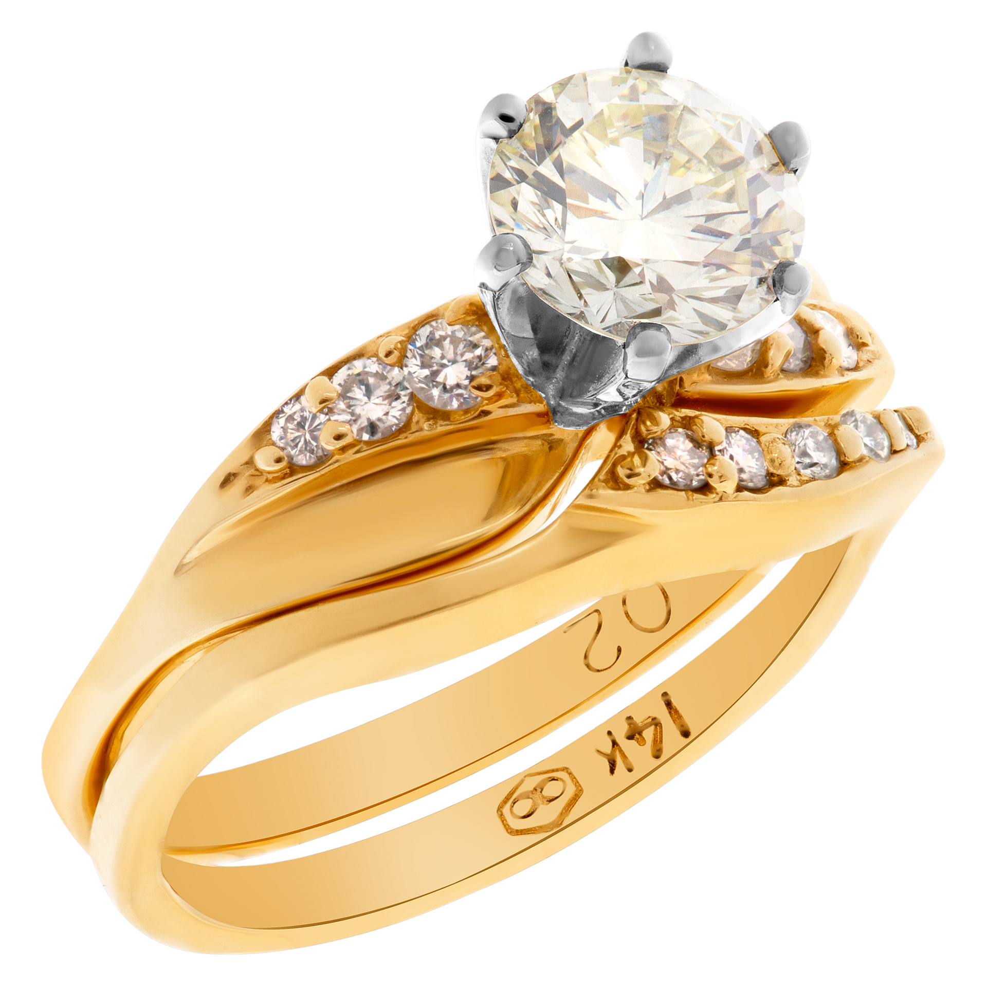 GIA certified round brilliant cut diamond 1.05 carat (W-X Color, VS-1 Clarity) ring image 3
