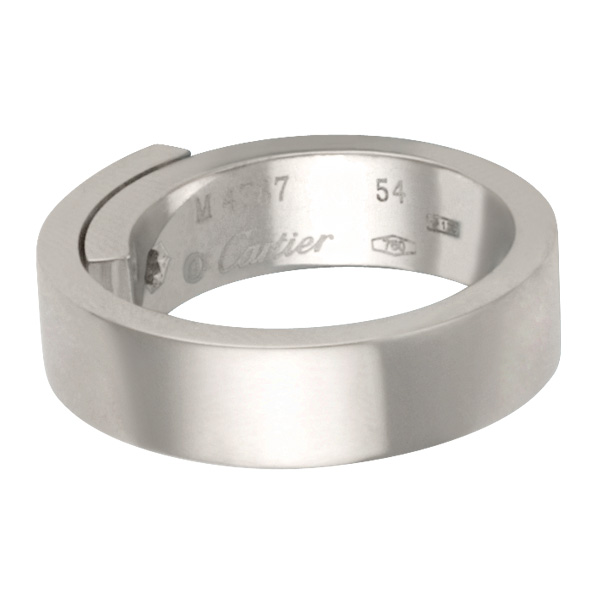 Cartier single diamond overlapping ring in 18k white gold. Size 6 image 2