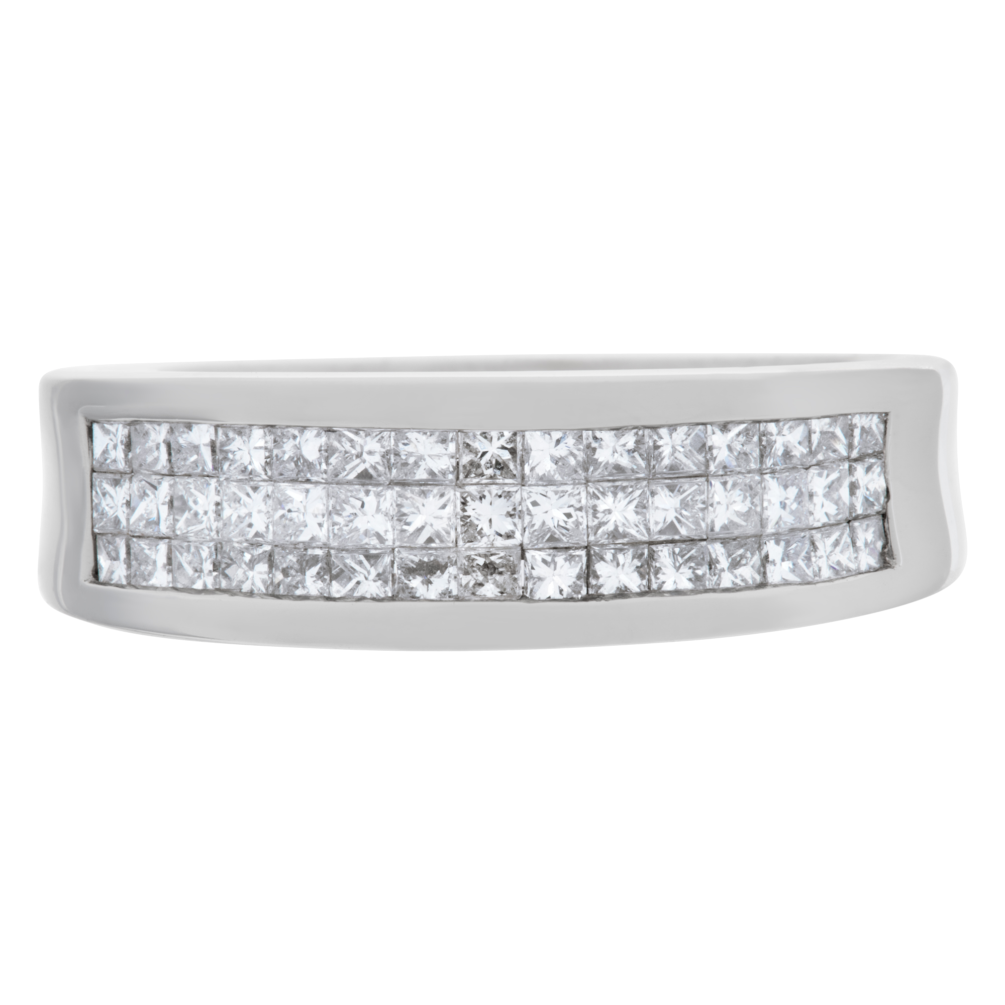 Princess Cut Diamond Ring Set In 18k White Gold. 0.75 carat In Diamonds. Size 7 image 2