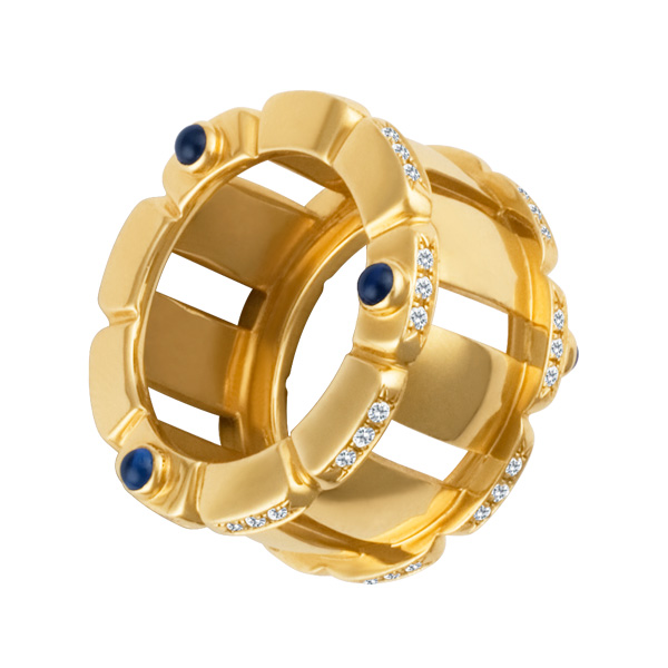 Patek Philippe Twenty-4 Ring 18k rose gold with diamonds & 6 cabochon sapphires. image 2