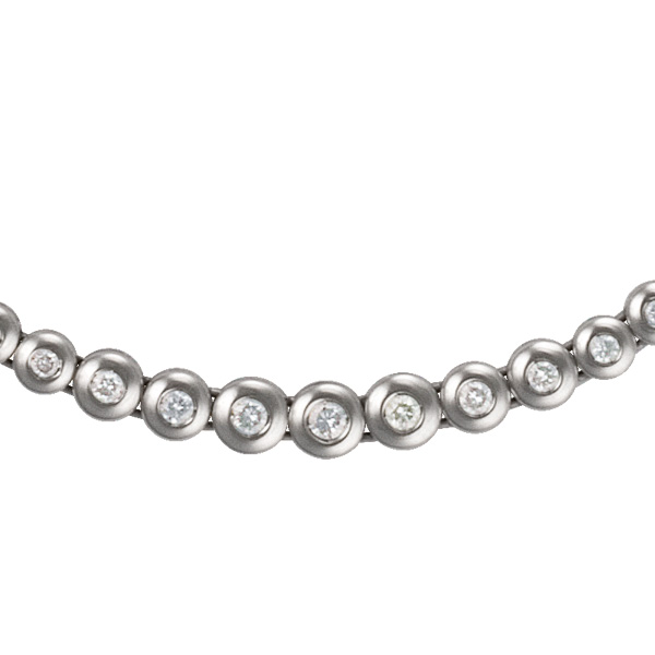 Bezel set diamond necklace in 18k image 2