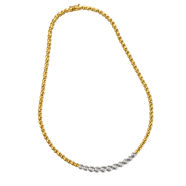 Bezel set diamond necklace in 18k image 3