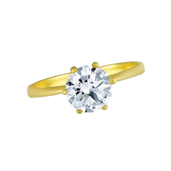 GIA Certified Round Brilliant Diamond 1.04 cts E Color SI-2 Clarity set in a 18k ring w/6 prongs image 1