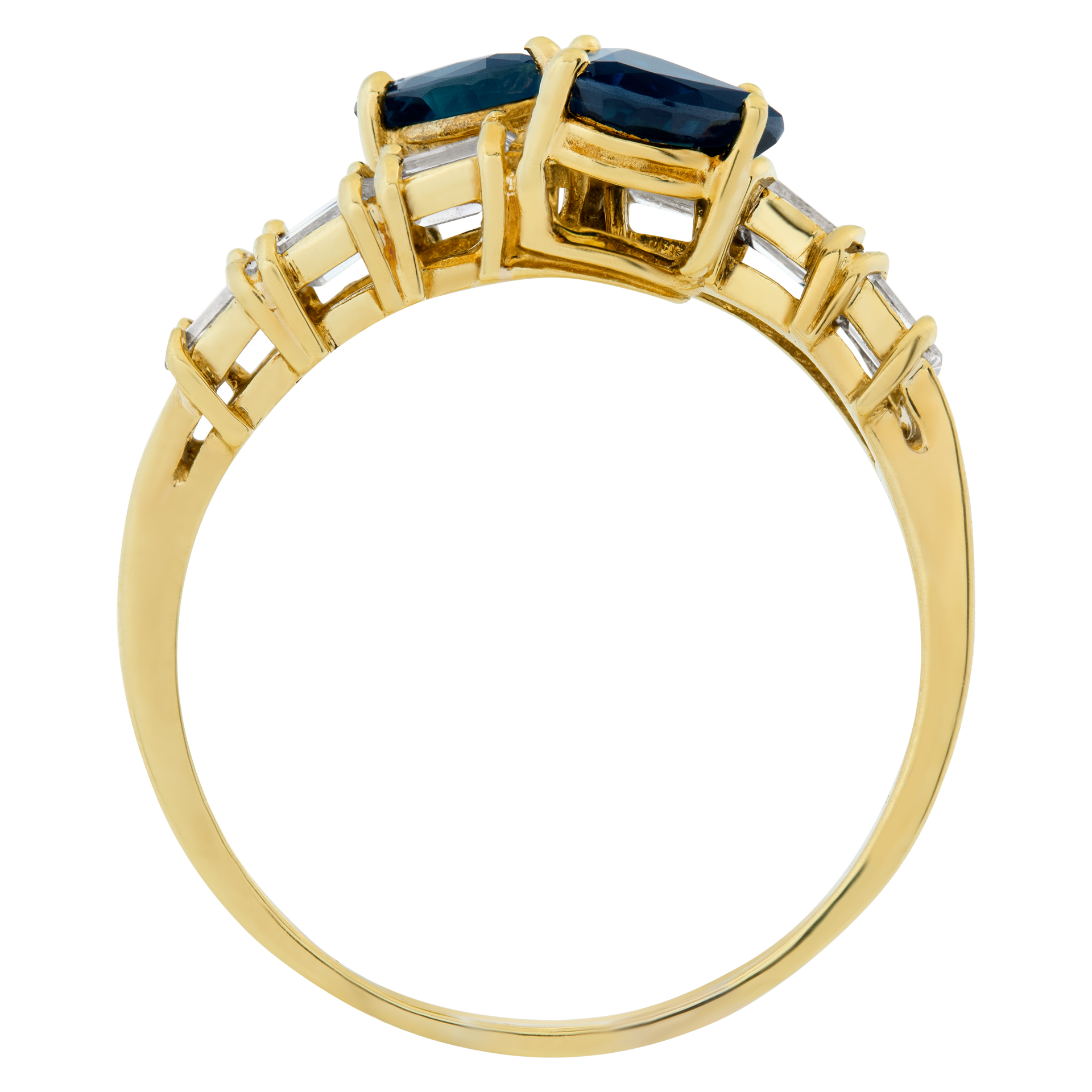 Criss-cross heart -shaped Sapphire & Diamond ring. 0.50 carats in diamonds image 4