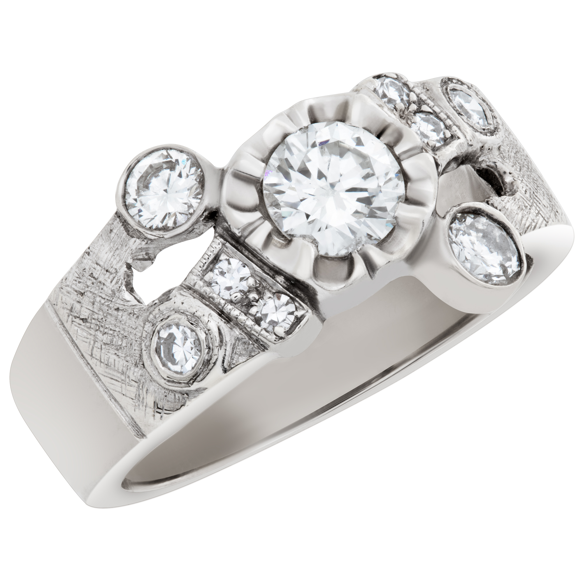 Diamond ring in 14k white gold. 0.80 carats in diamonds. Size 6.25 image 3