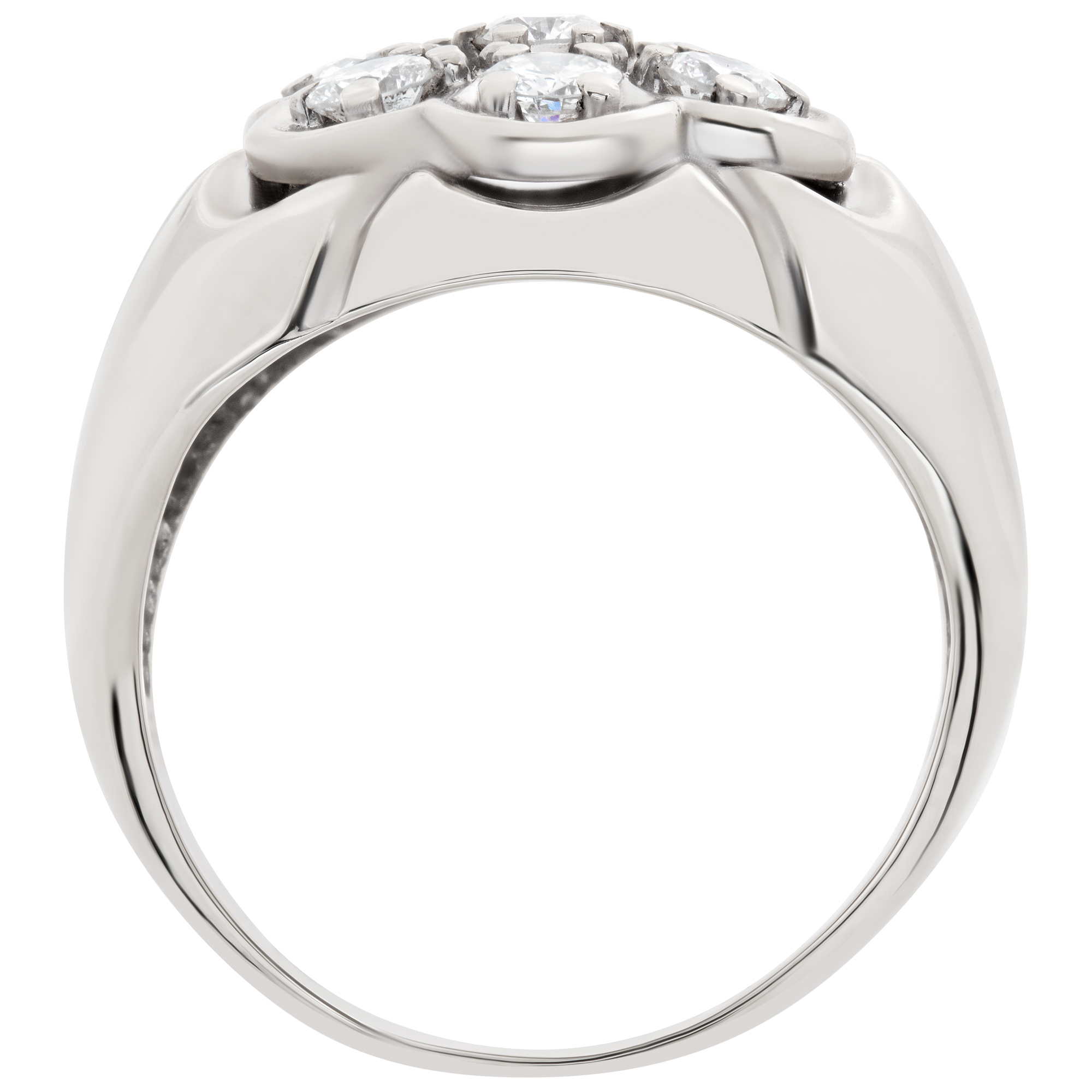 Cluster diamond ring in 14k white gold with approximately 1.00 carat round brilliant cut diamonds image 4