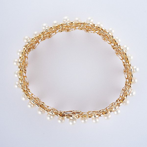 pearl & diamond flower bracelet image 3