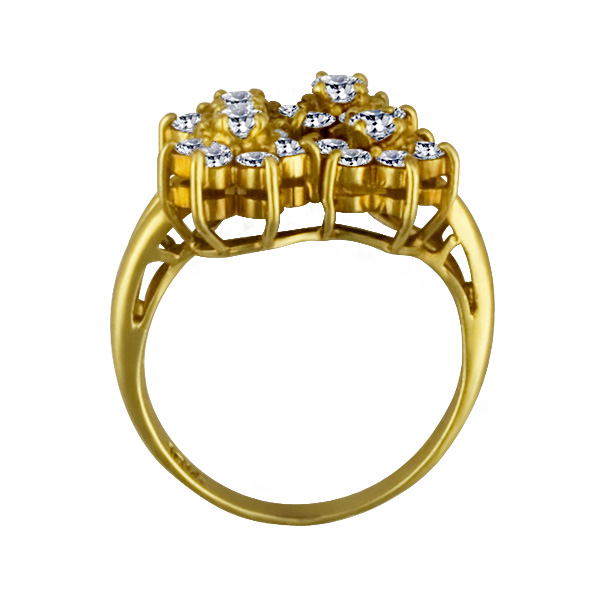 Flower cluster diamond ring in 18k yellow gold. 1.00 carat in diamonds. Size 4.5 image 4