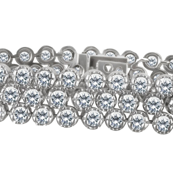 Diamond bracelet in 14k white gold with appr. 4.8 cts in diamonds image 2