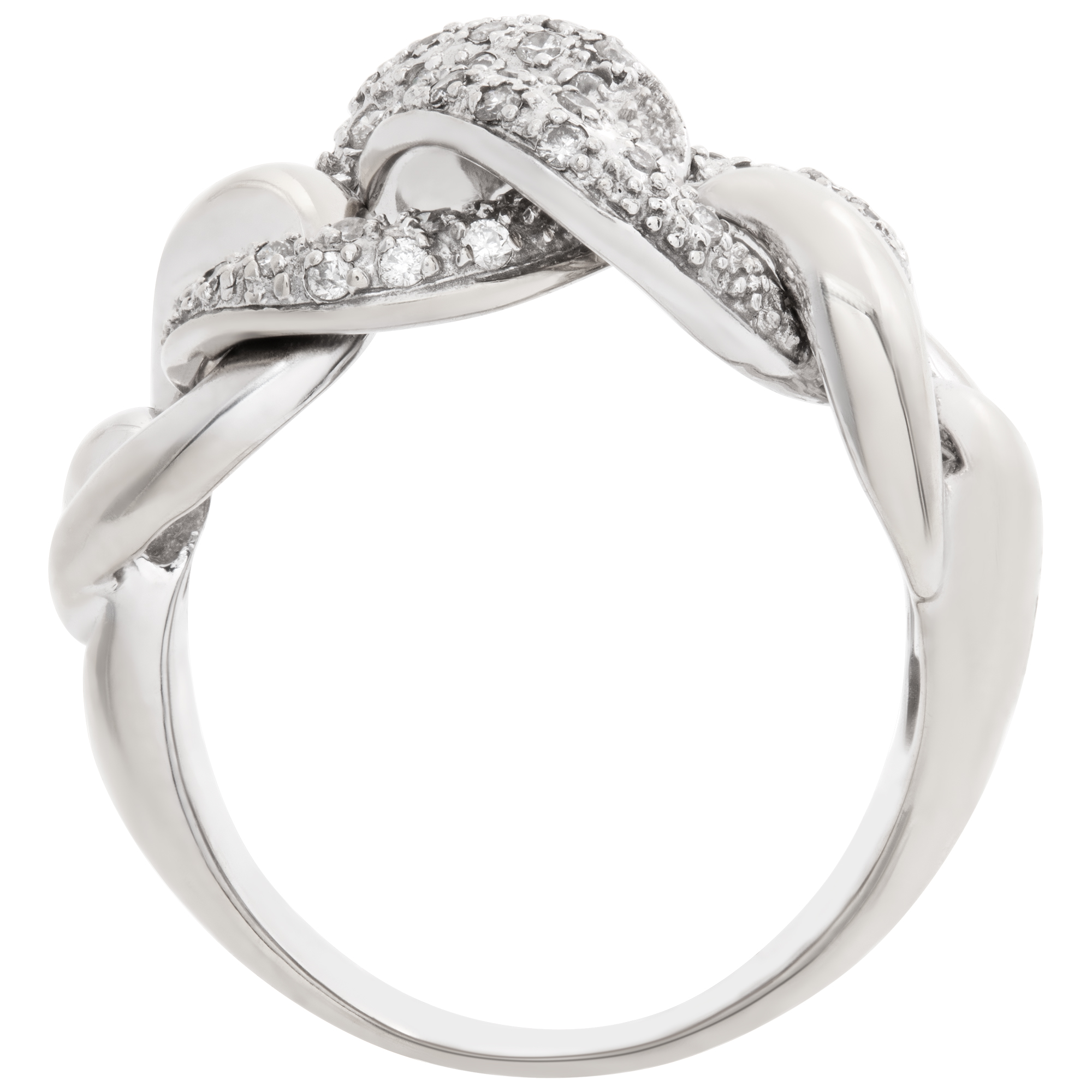 Pave Diamond link ring in 14k white gold. 0.50 carats in diamonds. Size 8 image 4