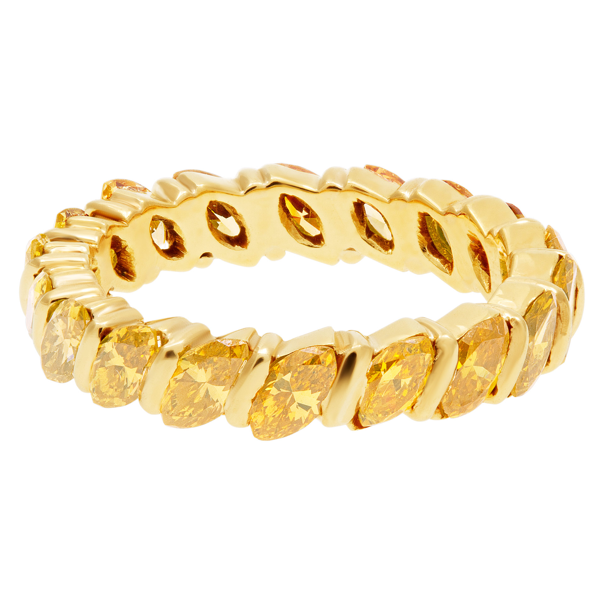 Van Cleef & Arpels Diamond Eternity Band and Ring marquise natural, fancy, vivid yellow eternity band in 18k with app. 2 cts image 1