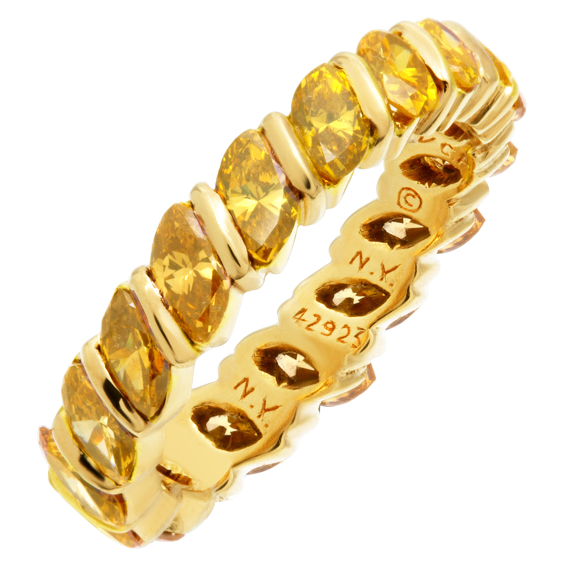 Van Cleef & Arpels Diamond Eternity Band and Ring marquise natural, fancy, vivid yellow eternity band in 18k with app. 2 cts image 2