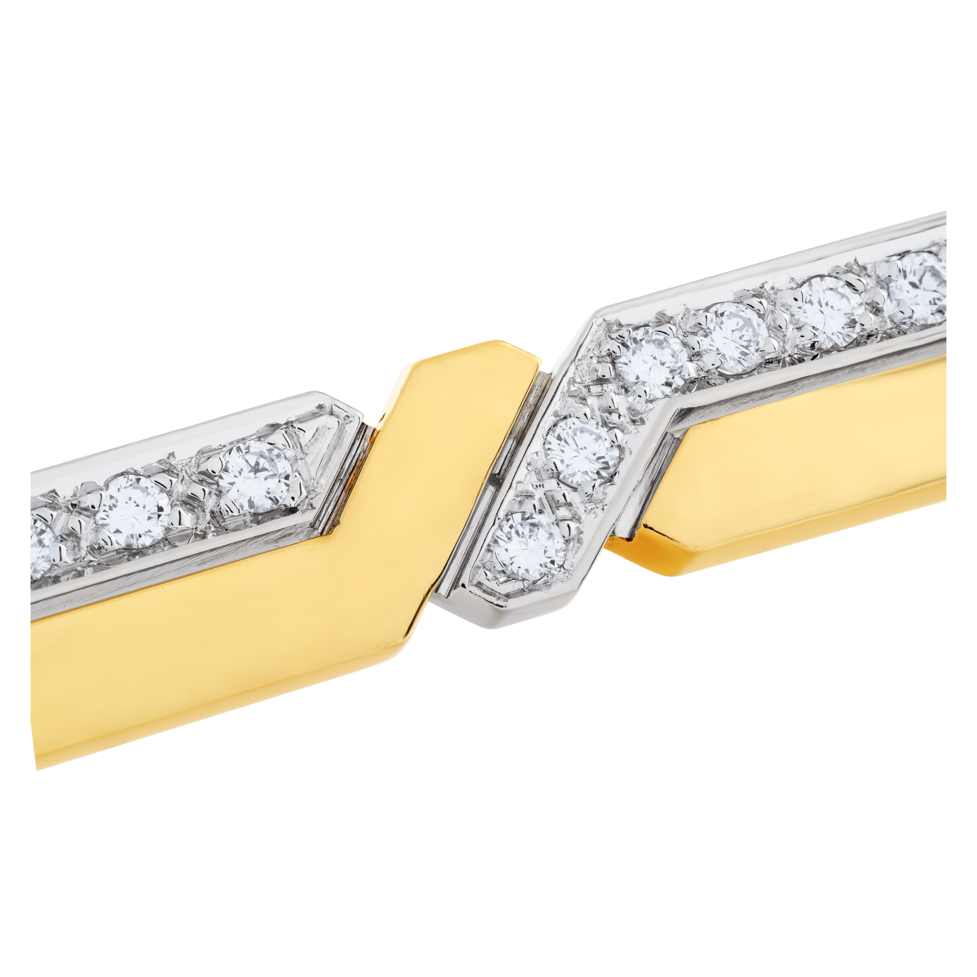 Pomellato Lightning Bolt Pin In 18k White & Yellow Gold With App 0.75 Cts In Diamonds image 2