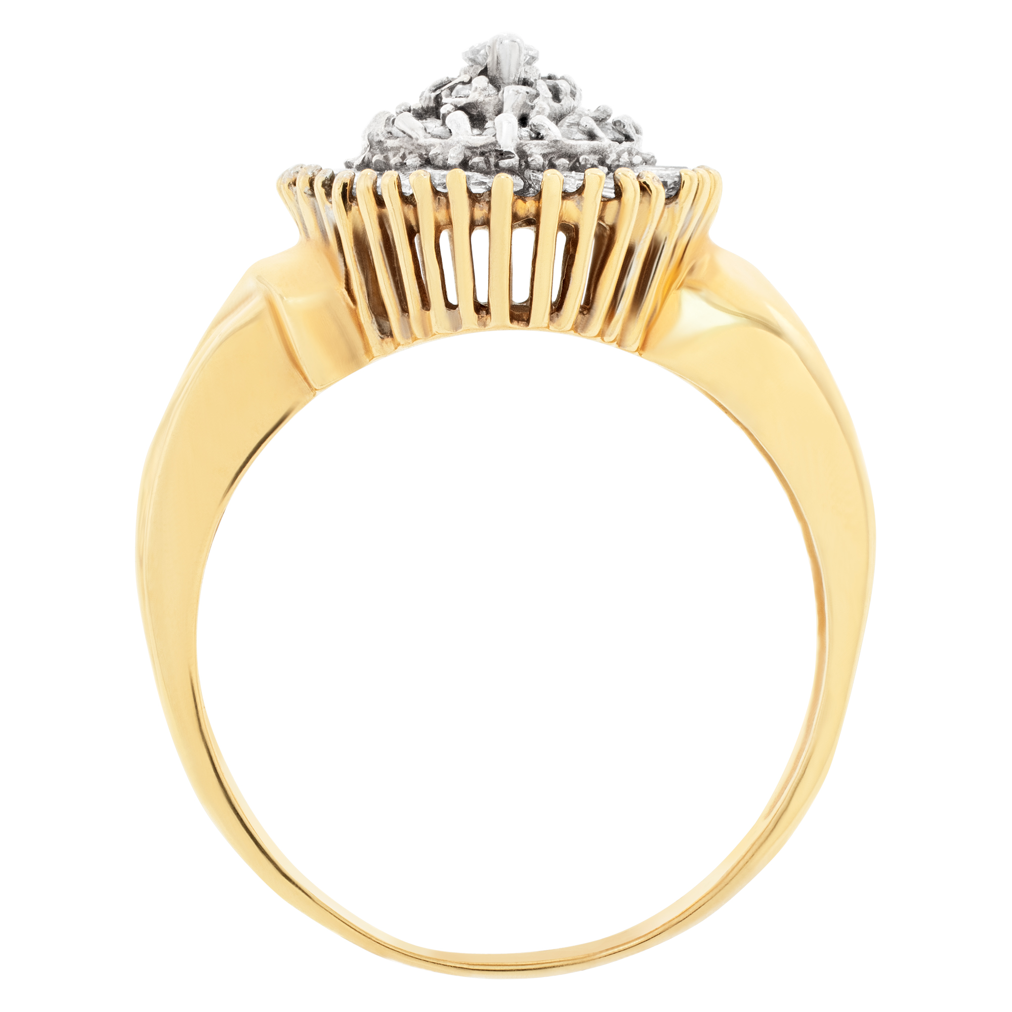 Ballerina diamond ring in 14k gold. 1.42 carats in diamonds. Size 9 image 4