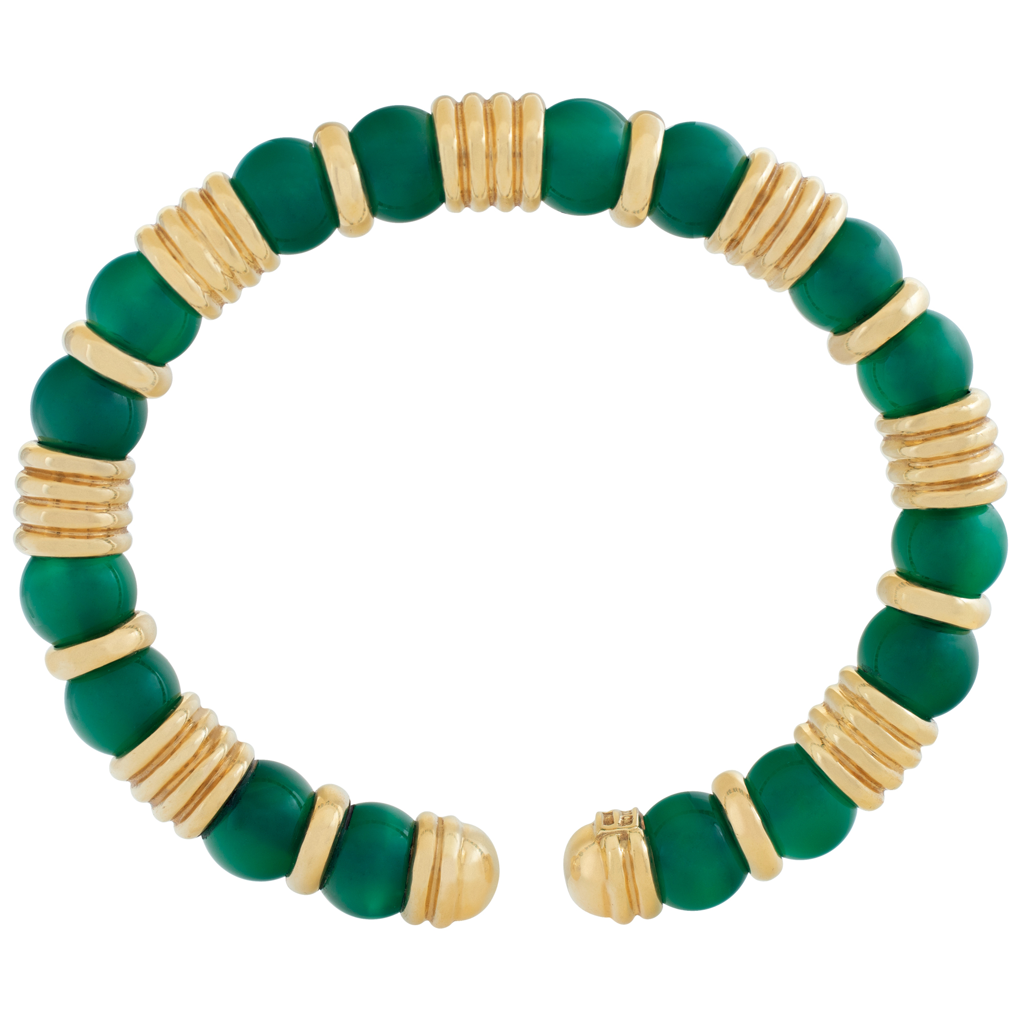 Caprice jade bracelet in 18k fits up to 5- 6.5 inch wrist image 4