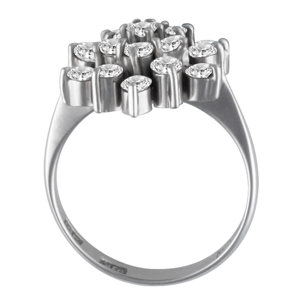 Snowflake diamond ring in 18k w/g image 4