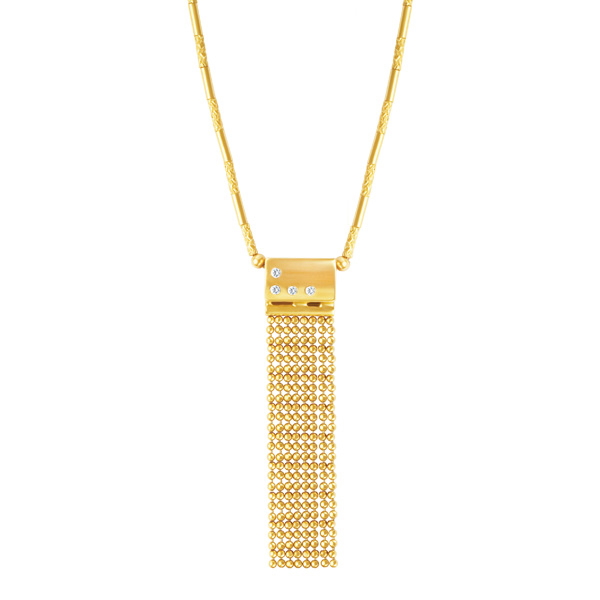 Stylish 18k yellow gold Necklace With Diamond Accents image 1