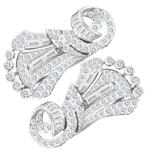 Platinum Brooch with approx. 5 carats in diamonds. (I color, SI clarity) image 3