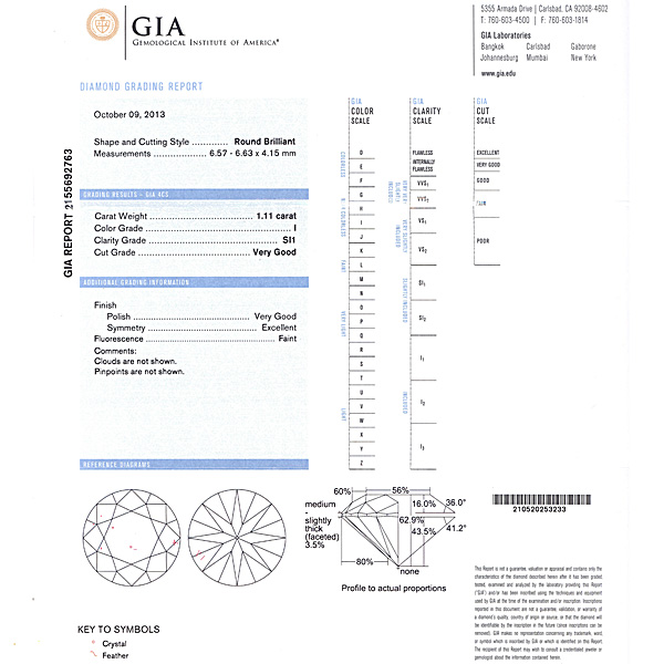 GIA Certified 1.11 carat round diamond ring image 2