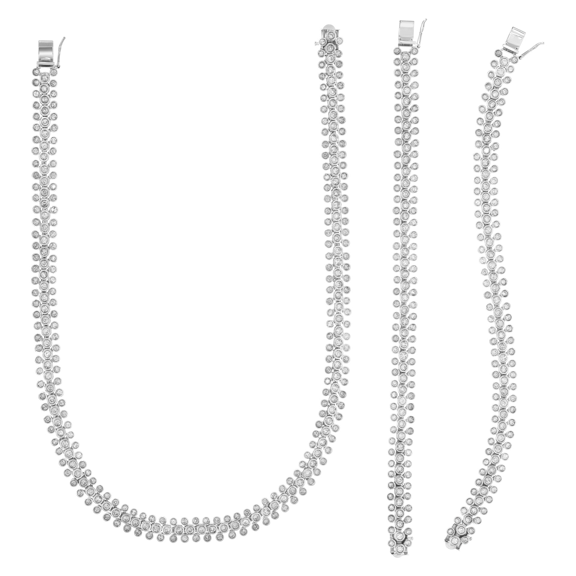 Diamond necklace and double bracelet set with 22.50 carats in diamonds image 1