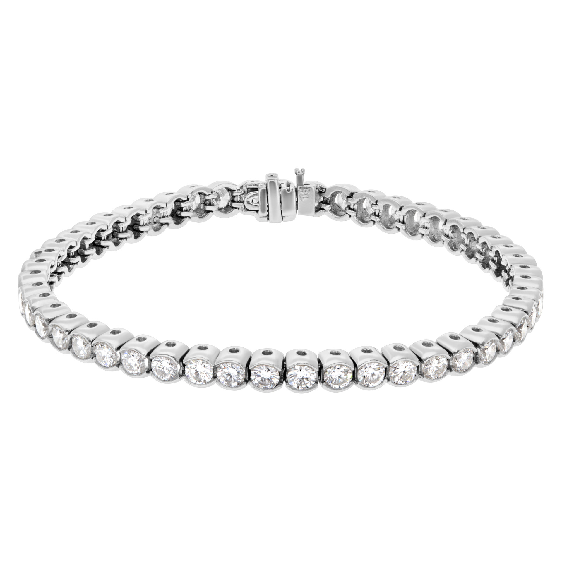 Platinum diamond line bracelet with approx. 7.35 carats (G color, VS1 clarity) image 3