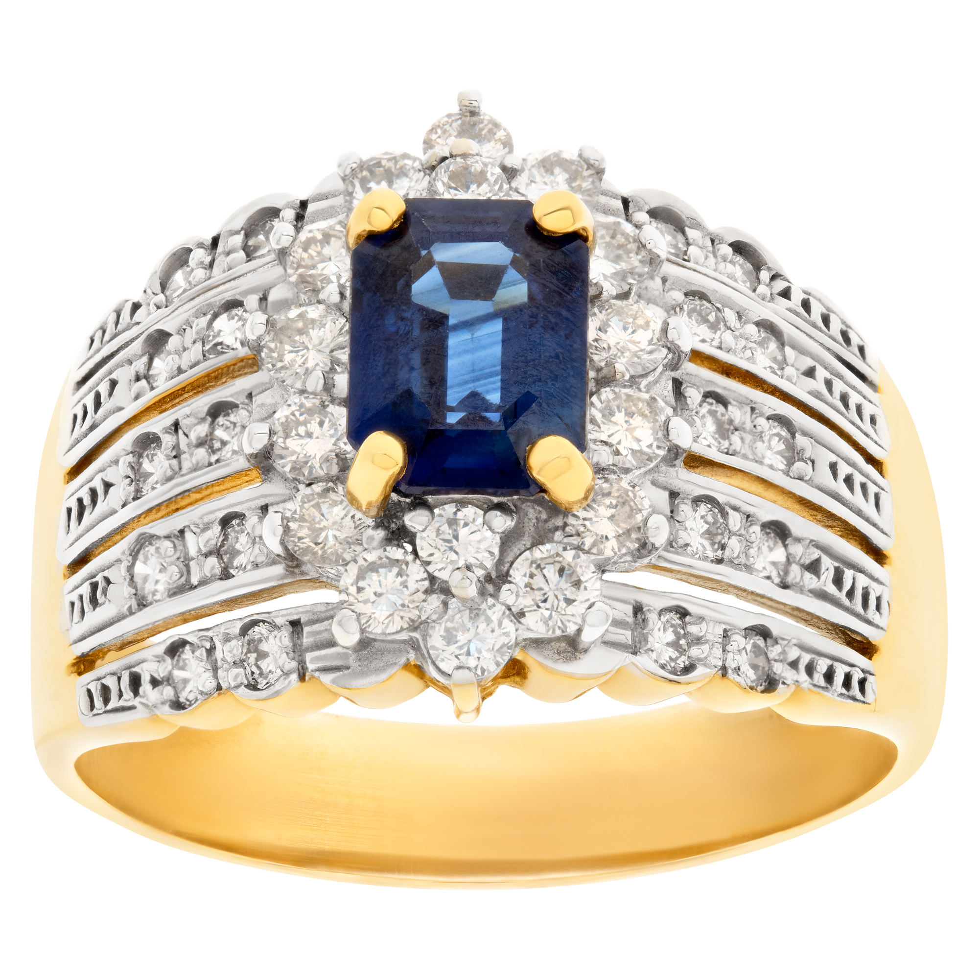 LeVian sapphire & diamond ring in 18k yellow gold image 1