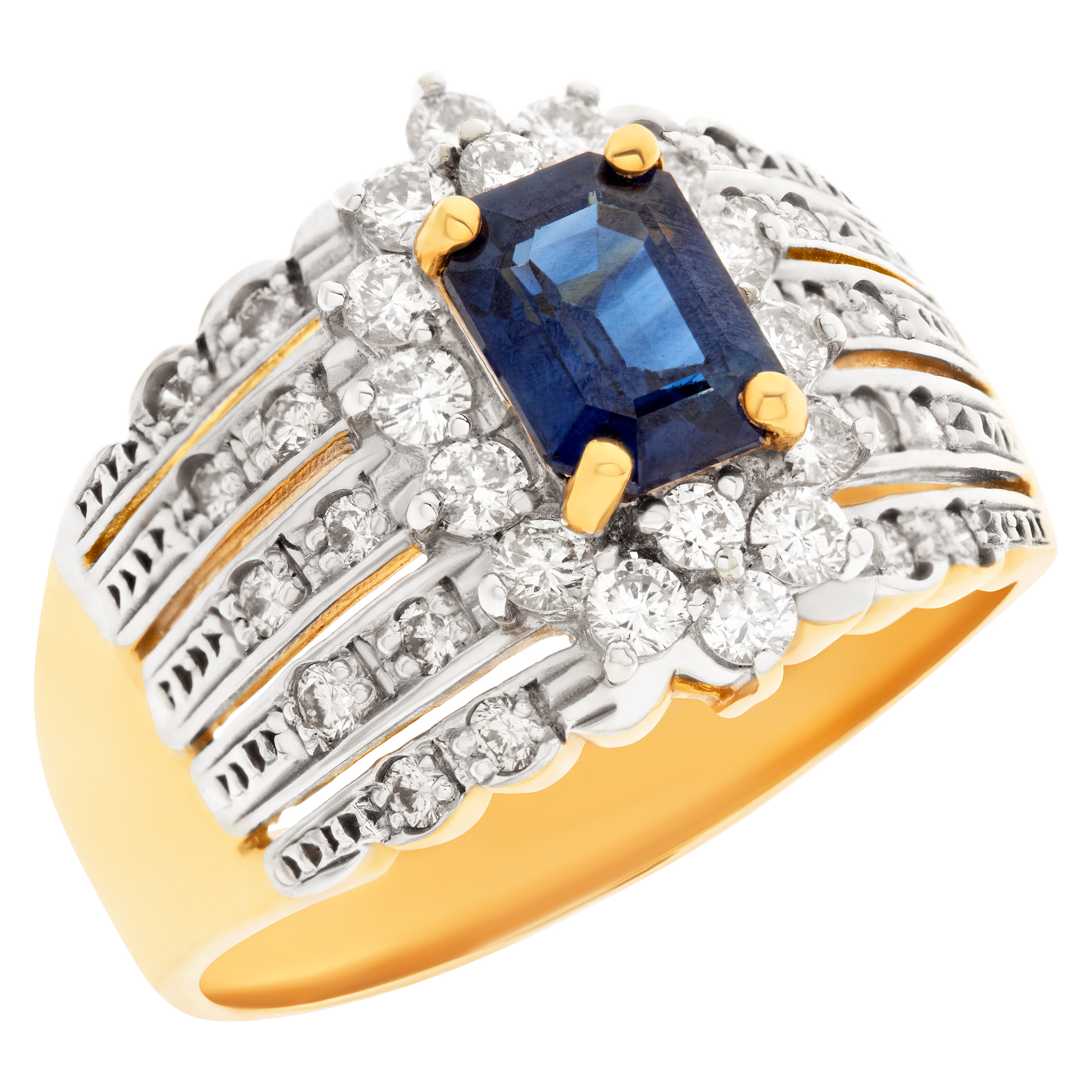 LeVian sapphire & diamond ring in 18k yellow gold image 3